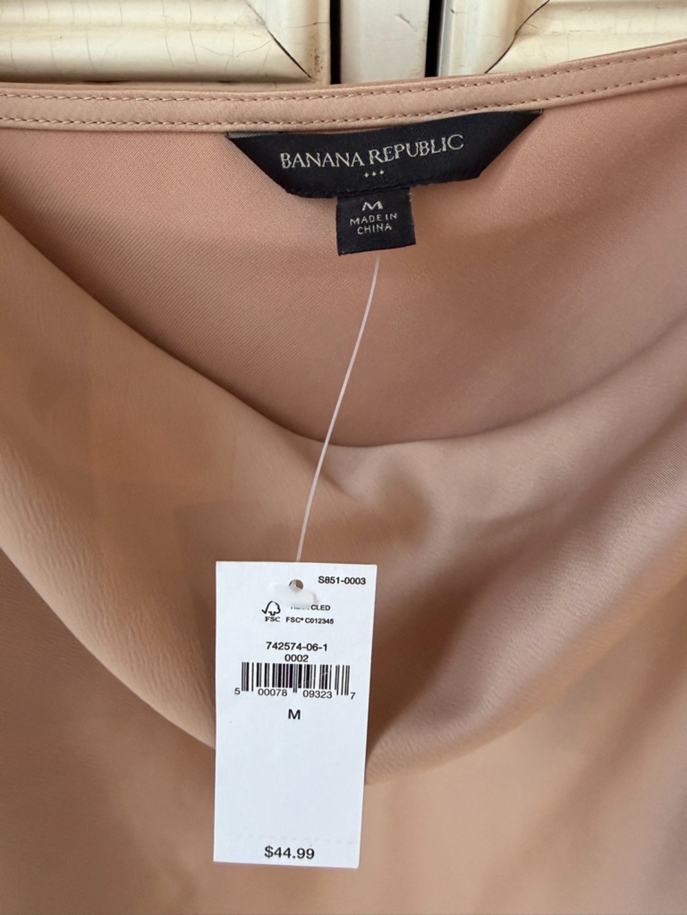(3) Banana Republic (ivory, black, camel) Satin Cowl Neck Camisoles NWT - Picture 4 of 5